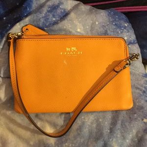 Tangerine Coach Wristlet (see details!!)